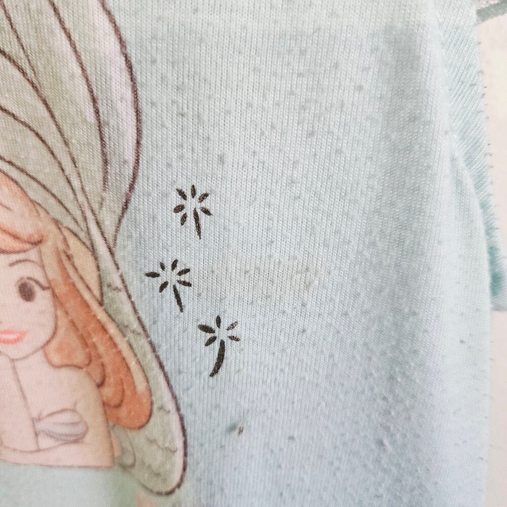 Disney Girls Size 7/8 Pajama Dress Light Blue Ariel Mermaid Princess Nightie - Picture 6 of 6